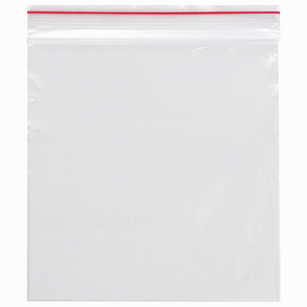 Пакеты с замком ZIP LOCK "зиплок", комплект 100 шт., 100х100 мм, ПВД, толщина 35 микрон, BRAUBERG, 606210
