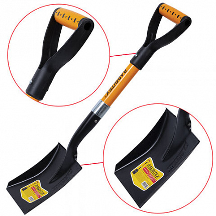 Лопата для авто и туризма, совковая 16х20 см, ОБЩАЯ ДЛИНА 70 см, черенок стекловолокно, V-ручка, RABBITEX (РАББИТЕКС) "FIBERGLASS", 700485