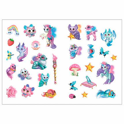 Раскраска с наклейками АССОРТИ "Волшебные питомцы", 29,5х21 см, 3+, МС