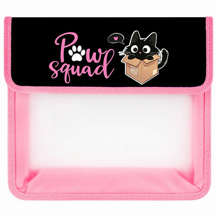 Папка для тетрадей ЮНЛАНДИЯ А5, пластик, 2 отделения, клапан на липучке, "Box cat", 273331