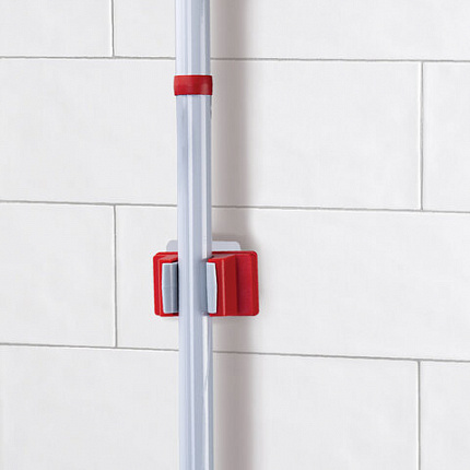 Швабра с флаундером 40 см, составной черенок 120 см, МОП микрофибра/абразив + МОП СИНЕЛЬ, PERKLIN (ПЕРКЛИН), 700987