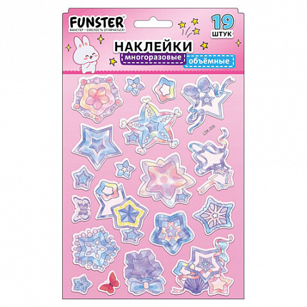 Наклейки объемные "Вдохновение", 19х15 см, ассорти 12 видов, FUNSTER (ФАНСТЕР), 666088