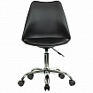 Кресло стул BRABIX "Eames MG-310 CH", хром, пластик черный, экокожа черная, 532925