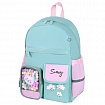 Рюкзак BRAUBERG PASTEL с термонашивками в комплекте, "Funny clouds", мятный, 40х29х14 см, 271421