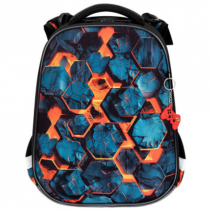 Ранец BRAUBERG ORIGINAL, 2 отделения, с брелком, "Hot spill", 38х29х16 см, 274405