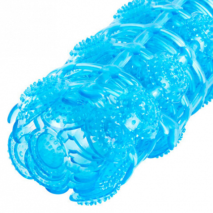 Коврик для ванны противоскользящий 68х39 см, "Молекулы", овальный, голубой, ПВХ, PRIMILA (ПРИМИЛА), 700388