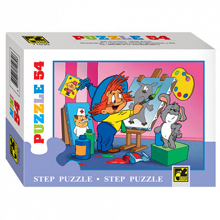 Пазл картонный 54 элемента, Любимые герои, АССОРТИ, поле 18х13 см, STEP PUZZLE