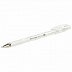 Ручка гелевая BRAUBERG "White Pastel", БЕЛАЯ, корпус прозрачный, узел 1 мм, линия письма 0,5 мм, 143417