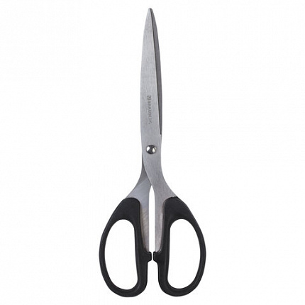 Ножницы BRAUBERG "Classic", 210 мм, чёрные, классической формы, 2-х сторонняя заточка, 230935