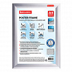 Рамка настенная для рекламы, А4 (210х297 мм), алюминиевый профиль, прижимные стороны, BRAUBERG, 232203