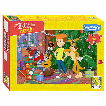 Пазл картонный 35 элементов, лицензия Мульт, АССОРТИ, поле 23х33 см, STEP PUZZLE