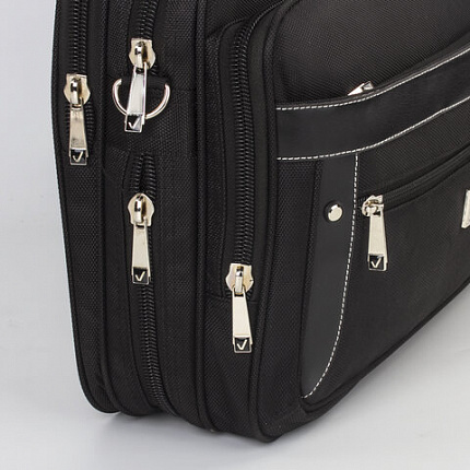 Сумка портфель BRAUBERG CARBON с отделением для ноутбука 15-16", 2 отделения, черная, 31х41х13 см, 240509