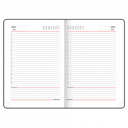 Ежедневник недатированный А5 138x213 мм BRAUBERG "Finest" под кожу, резинка, 136 л., синий, 111872