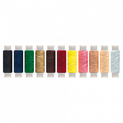 Набор швейных ниток, 11 цветов по 120 м, армированные, 45 ЛЛ, ОСТРОВ СОКРОВИЩ, 662789