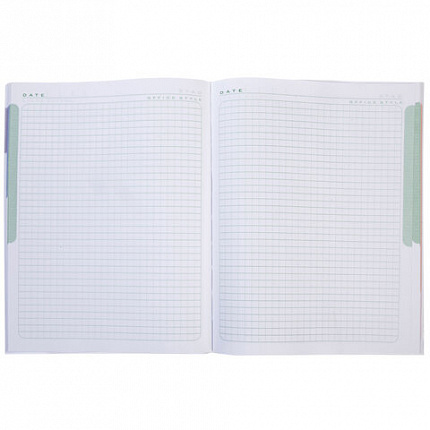 Блокнот А5 167х216 мм, 80 л., твёрдый, бумвинил "METALLIC", клетка, блок 5 цв., HATBER, синий, 084780, 80ББ5В1