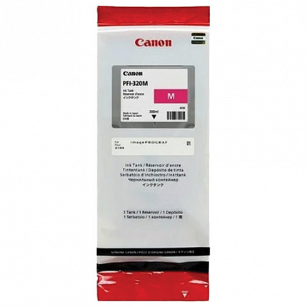 Картридж струйный CANON (PFI-320M) для imagePROGRAF TM-200/205/300/305, пурпурный, 300 мл, оригинальный, 2892C001