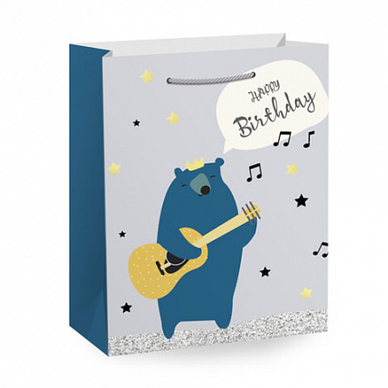 Пакет подарочный (1 штука) 33х13х45см (XL) "Birthday Collection", ассорти, фольга, ЗОЛОТАЯ СКАЗКА, 700826