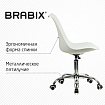 Кресло стул BRABIX "Eames MG-310 CH", хром, пластик белый, экокожа белая, 532923