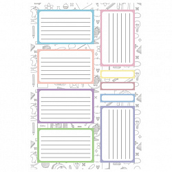 Наклейки бумажные ДЛЯ ТЕТРАДЕЙ, УЧЕБНИКОВ, НАБОР 4 листа А5, 35 шт., HATBER, 094083