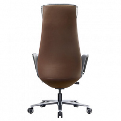 Кресло HAWASAN PREMIUM EX-820, синхромеханизм, слайдер, экокожа, графит/коричневое, 533238