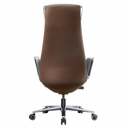 Кресло HAWASAN PREMIUM EX-820, синхромеханизм, слайдер, экокожа, графит/коричневое, 533238