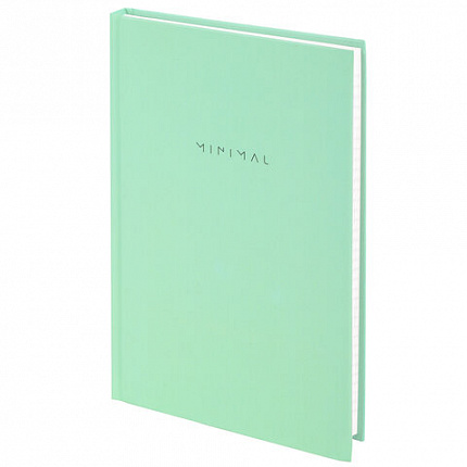 Блокнот А5 134х206 мм, 80 л., твёрдый, клетка, BRAUBERG "Minimal", мятный, 116443