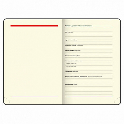 Ежедневник недатированный А5 (138х213 мм), BRAUBERG VISTA, под кожу, гибкий, 136 л., "Noir", 112009