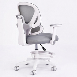 Кресло детское с подставкой для ног BRABIX KIDS "MG-220", сетка/ткань TW, серое, 533315