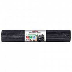 Мешки для мусора 160 л, черные, в рулоне 10 штук, особо прочные, ПВД 70 мкм, 90x110 см, LAIMA, 702675