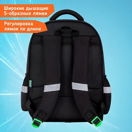 Рюкзак SNOOBAG (СНУБЭГ) MIND с пеналом в комплекте, 2 отделения, "Неоновый паук", 40х28х18 см, 274444