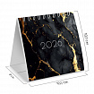 Календарь-домик настольный на гребне, 2026 г., BRAUBERG, 101х101 мм, "Black marble", 117279