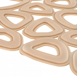 Коврик для ванны противоскользящий 68х37 см, "Треугольники", овальный, бежевый, ПВХ, PRIMILA (ПРИМИЛА), 700380