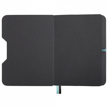 Блокнот А5 (162х218 мм), BRAUBERG "NOTE", под кожу софт-тач, с резинкой, 80 л., клетка, светло-серый, 113441