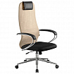 Кресло офисное BRABIX PREMIUM "Ultimate EX-800" хром, плотная двойная сетка Х2, черное/бежевое, 532913