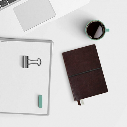 Блокнот МАЛЫЙ ФОРМАТ (100х150 мм) А6, BRAUBERG "Western", 128 л., гладкий кожзам, резинка, клетка, коричневый, 125241