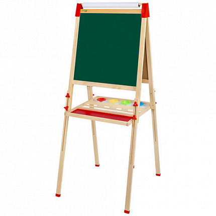 Мольберт растущий 3 в 1 для мела/магнитно-маркерный 50х50 см, бумага для рисования, BRAUBERG KIDS, 238150