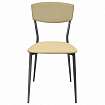 Стул для столовых, кафе, дома РС23, серебристый каркас, экокожа бежевая