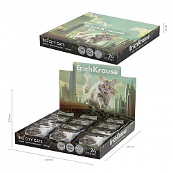 Ластик фигурный ERICH KRAUSE "Big City Cats", 25,6х25,3х7 мм, 63061