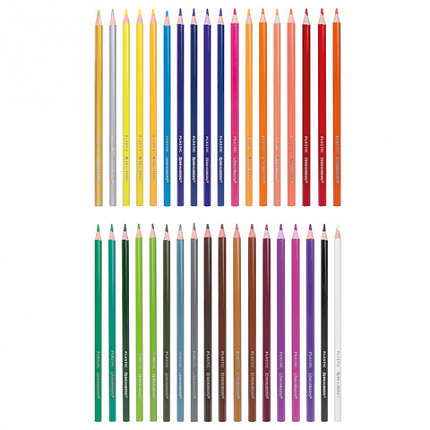 Карандаши цветные BRAUBERG PREMIUM, 36 цветов, пластиковые, шестигранные, грифель мягкий 3 мм, 181669