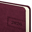 Ежедневник датированный 2026 А5 138x213 мм, BRAUBERG "Imperial", под кожу, бордо, 117060