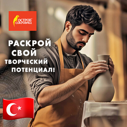 Масса керамическая для лепки ОСТРОВ СОКРОВИЩ, 1000 г, натуральный цвет, 228733