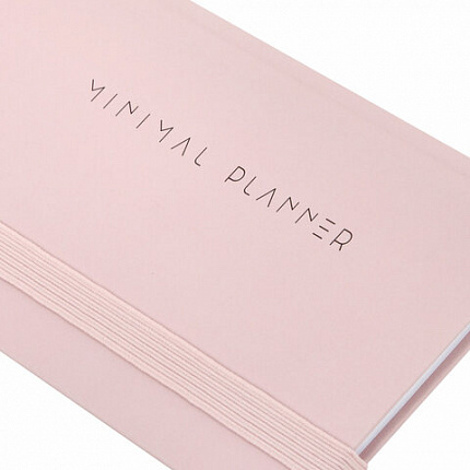 Еженедельник недатированный с резинкой 171х93 мм, BRAUBERG, твердый, 64 л., "Minimal", розовый, 116310