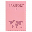 Обложка для паспорта "Passport map", экокожа soft-touch, розовая, STAFF, 238759