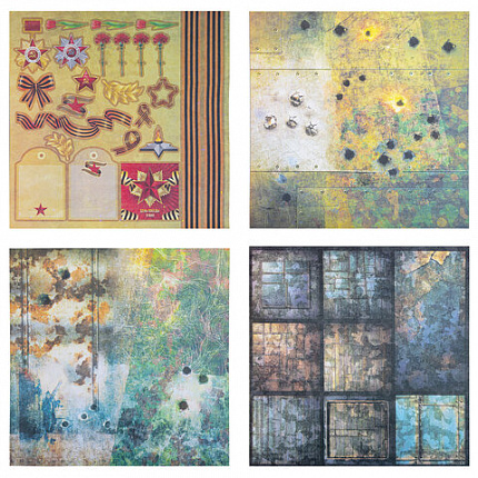 Бумага для скрапбукинга 30х30 см "Милитари", двусторонняя, 12 листов, 180 г/м2, ОСТРОВ СОКРОВИЩ, 665436