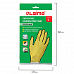 Перчатки МНОГОРАЗОВЫЕ латексные LAIMA "ЛЮКС", хлопчатобумажное напыление, ПЛОТНЫЕ, размер 8-9, L (большой), желтые, вес 55 г, 600043