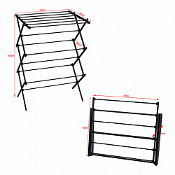 Сушилка напольная МИНИ для белья раскладная, 6 уровней, 10 метров, LAIMA HOME LADDER BLACK, 700473