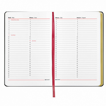 Ежедневник недатированный А5 (138х213 мм), BRAUBERG VISTA, под кожу, гибкий, 136 л., "Pomegranate", 112022