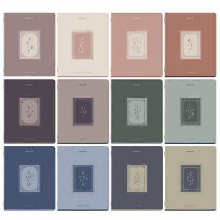 Тетради предметные, КОМПЛЕКТ 12 ПРЕДМЕТОВ, 48л, рельефный картон, BRAUBERG, ВИНТАЖ, 405603