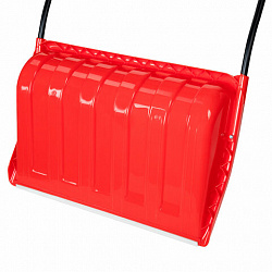 Лопата снеговая СКРЕПЕР 70х47см пластиковый КРАСНЫЙ, алюминиевая планка, рукоятка 110см, СУПЕРПРОЧНЫЙ, первичное сырье, ГРАНДМАСТЕР, 700341