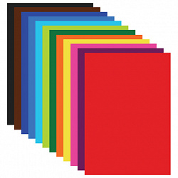 Картон цветной А4 МЕЛОВАННЫЙ, 48 листов, 12 цветов, склейка, BRAUBERG, 200х290 мм, 113552